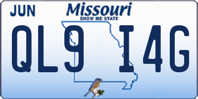MO license plate QL9I4G