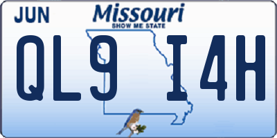 MO license plate QL9I4H