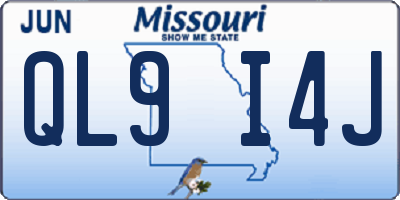 MO license plate QL9I4J