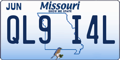 MO license plate QL9I4L