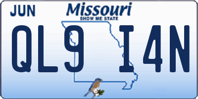 MO license plate QL9I4N