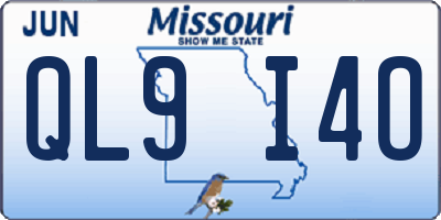MO license plate QL9I4O