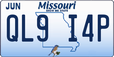 MO license plate QL9I4P