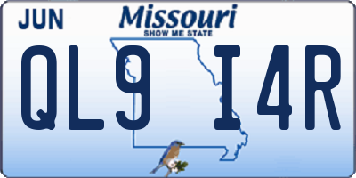 MO license plate QL9I4R