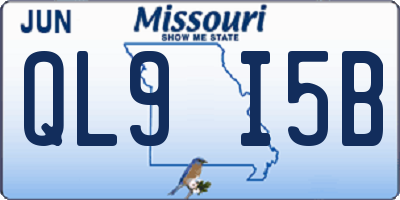 MO license plate QL9I5B