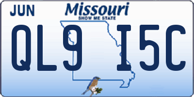 MO license plate QL9I5C