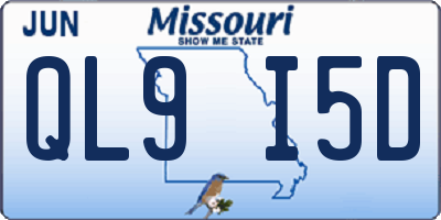 MO license plate QL9I5D