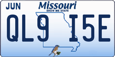 MO license plate QL9I5E