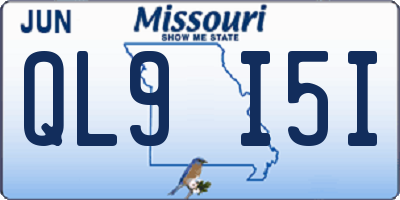 MO license plate QL9I5I