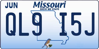 MO license plate QL9I5J