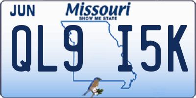 MO license plate QL9I5K