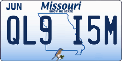 MO license plate QL9I5M