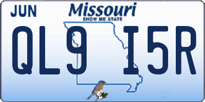 MO license plate QL9I5R