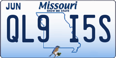 MO license plate QL9I5S