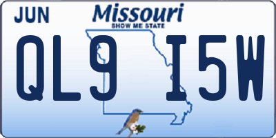 MO license plate QL9I5W
