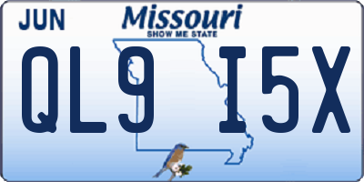 MO license plate QL9I5X