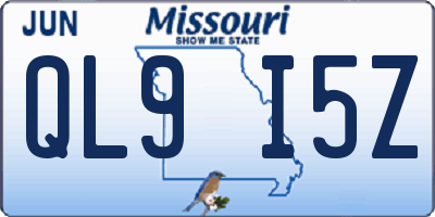MO license plate QL9I5Z