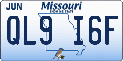 MO license plate QL9I6F