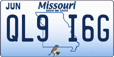MO license plate QL9I6G