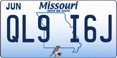 MO license plate QL9I6J