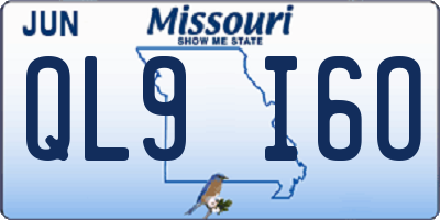 MO license plate QL9I6O