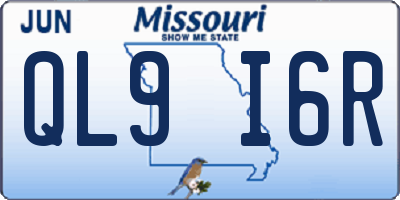 MO license plate QL9I6R