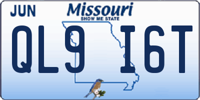 MO license plate QL9I6T