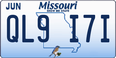MO license plate QL9I7I