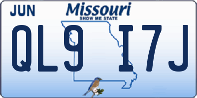 MO license plate QL9I7J