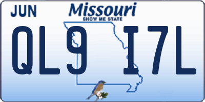 MO license plate QL9I7L