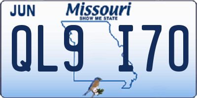 MO license plate QL9I7O