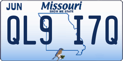 MO license plate QL9I7Q