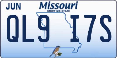 MO license plate QL9I7S