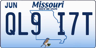 MO license plate QL9I7T