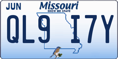 MO license plate QL9I7Y