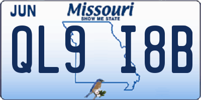 MO license plate QL9I8B