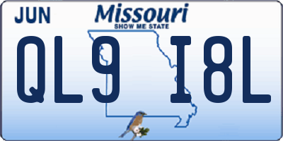 MO license plate QL9I8L