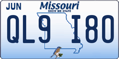 MO license plate QL9I8O