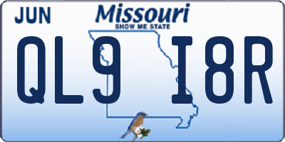 MO license plate QL9I8R