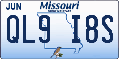 MO license plate QL9I8S
