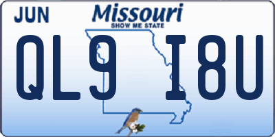 MO license plate QL9I8U