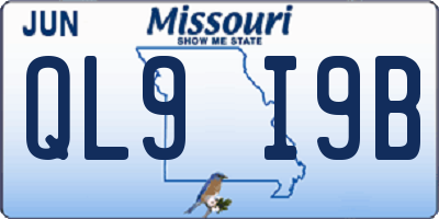 MO license plate QL9I9B