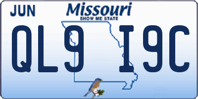 MO license plate QL9I9C