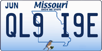 MO license plate QL9I9E