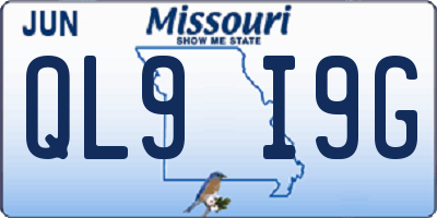 MO license plate QL9I9G
