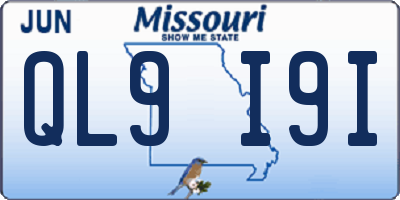 MO license plate QL9I9I