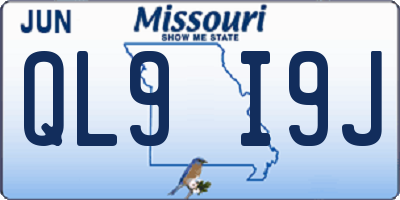 MO license plate QL9I9J