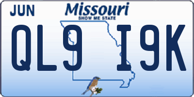MO license plate QL9I9K