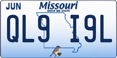 MO license plate QL9I9L