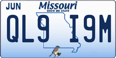 MO license plate QL9I9M